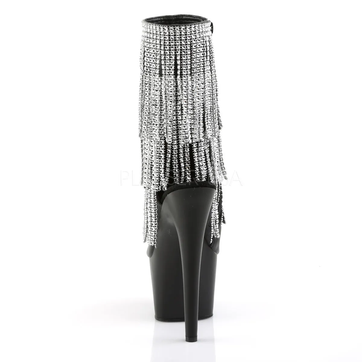7 Inch Heel ADORE-1024RSF Black Faux Leather