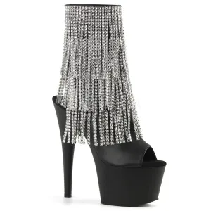 7 Inch Heel ADORE-1024RSF Black Faux Leather