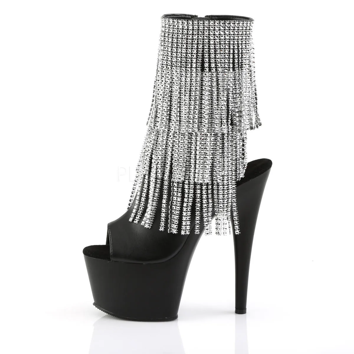 7 Inch Heel ADORE-1024RSF Black Faux Leather