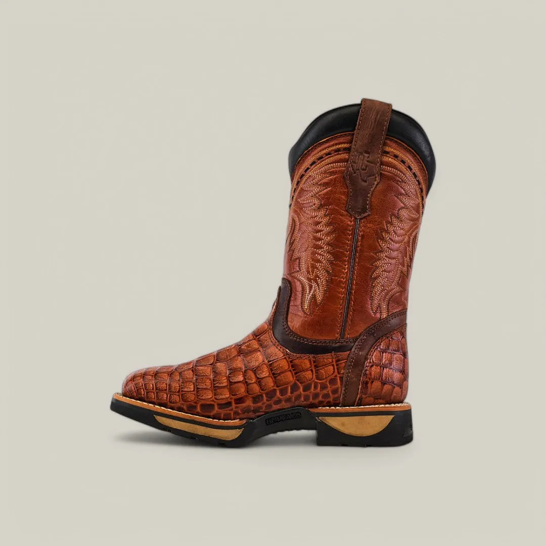 Alligator Print Cogñac Soft Toe - E6022