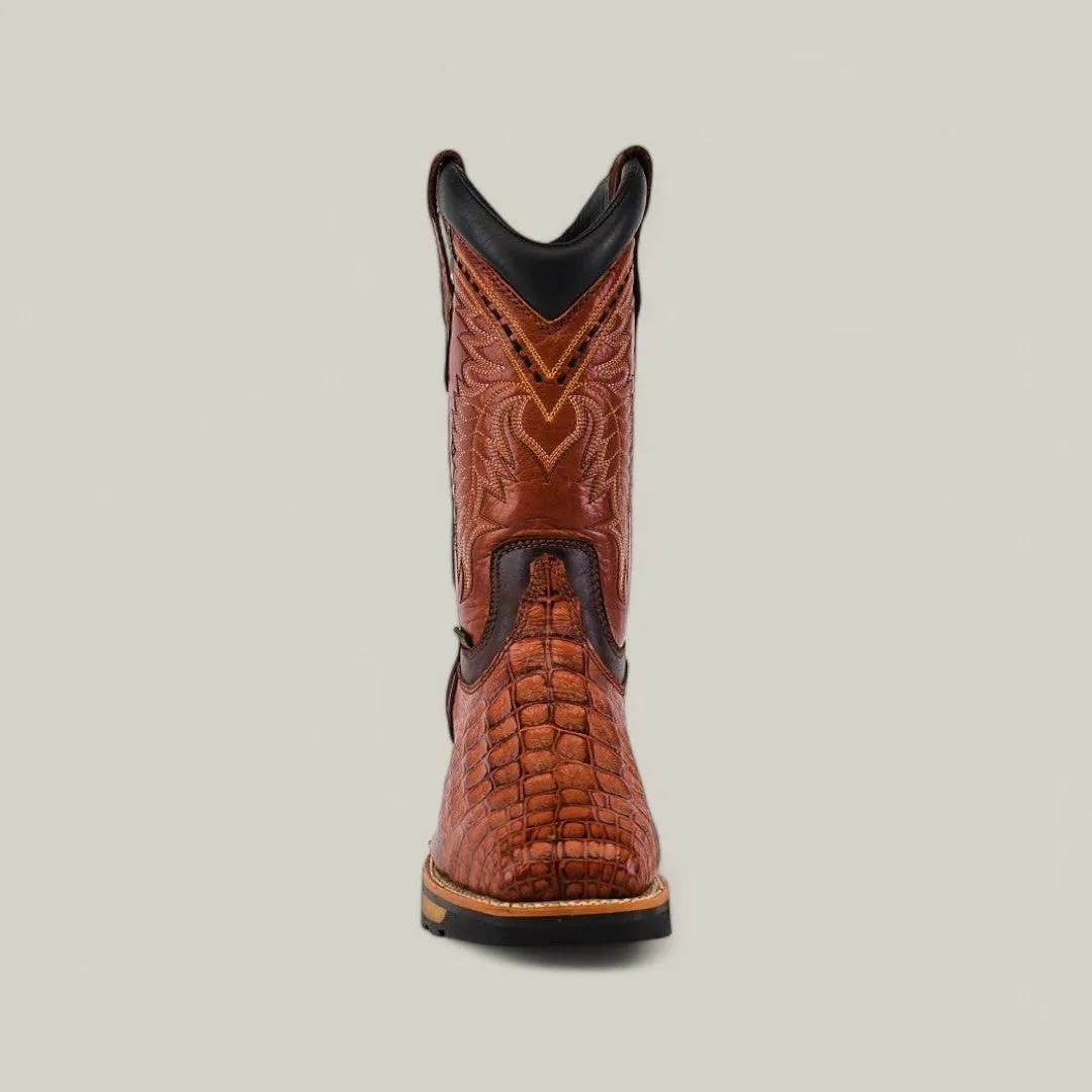 Alligator Print Cogñac Soft Toe - E6022