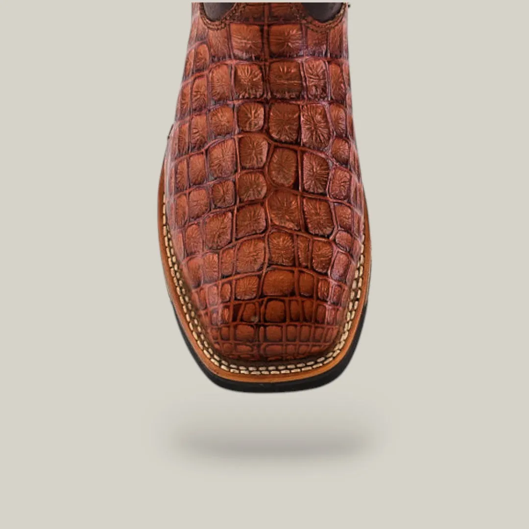Alligator Print Cogñac Soft Toe - E6022