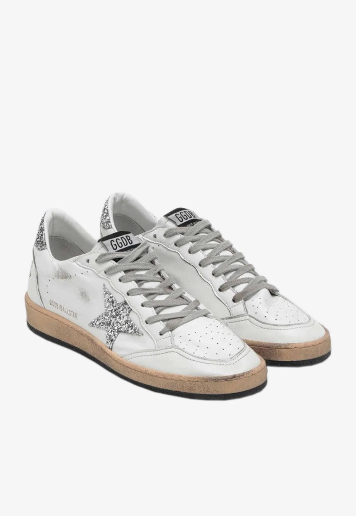 Ball Star Low-Top Sneakers with Glittered Star and Heel
