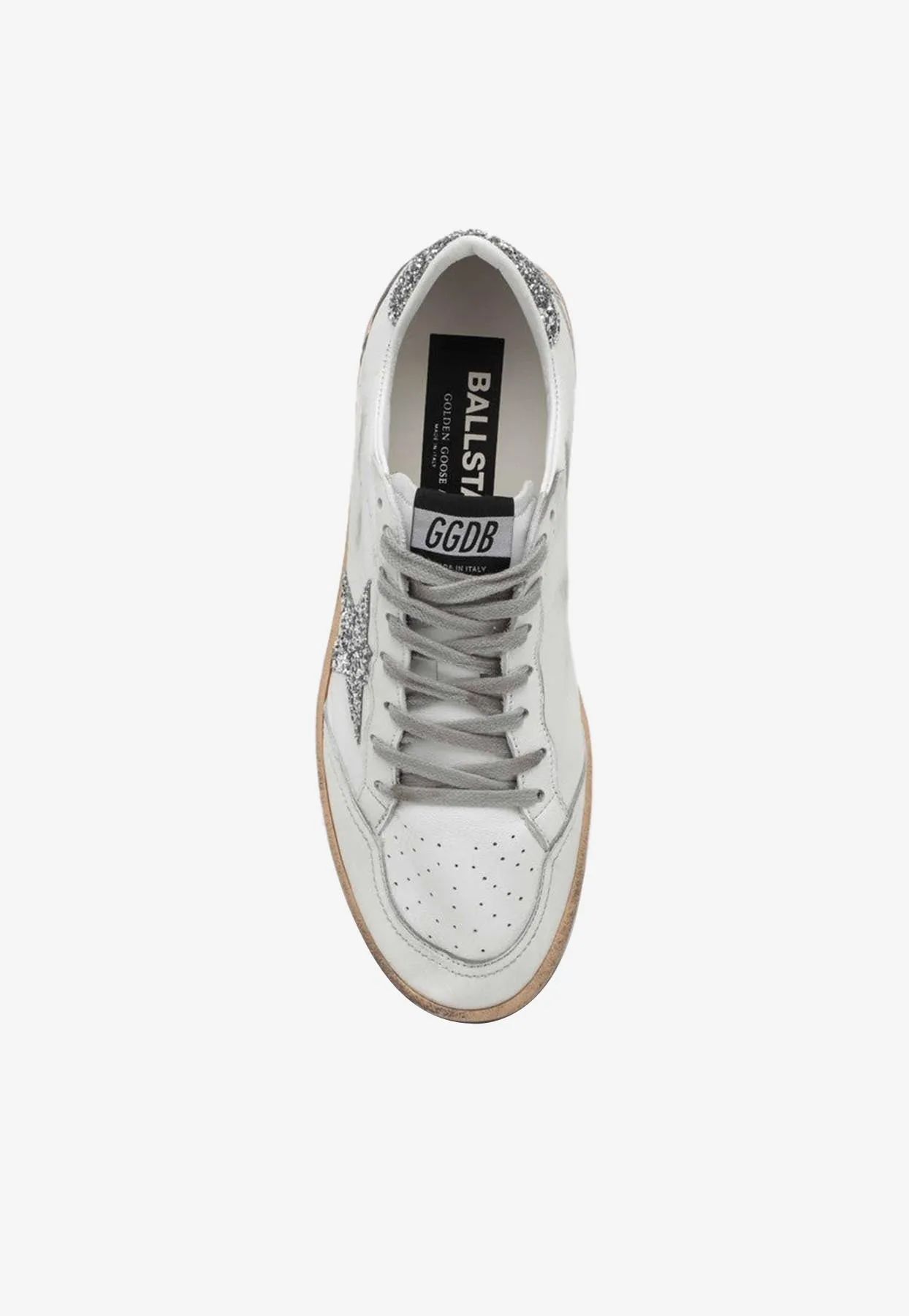 Ball Star Low-Top Sneakers with Glittered Star and Heel