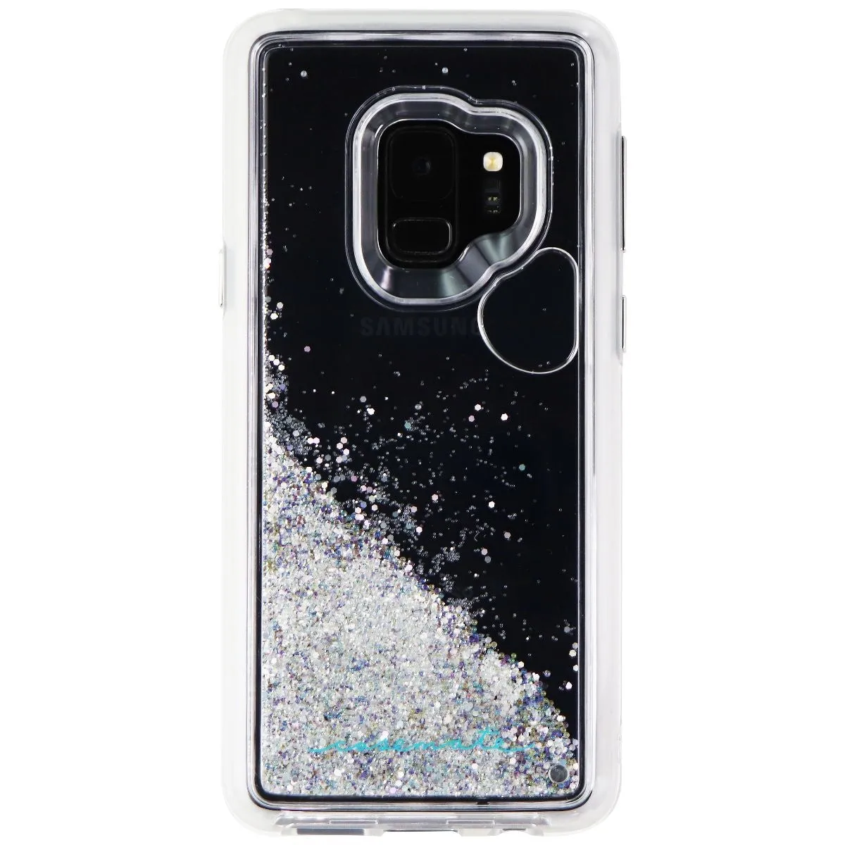 Case-Mate Waterfall Hard Case for Samsung Galaxy S9 - Clear/Silver Glitter