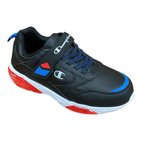 Champion scarpa da ginnastica da bambino con laccio elastico e velcro Wave S32129 CHA KK001 NBK nero