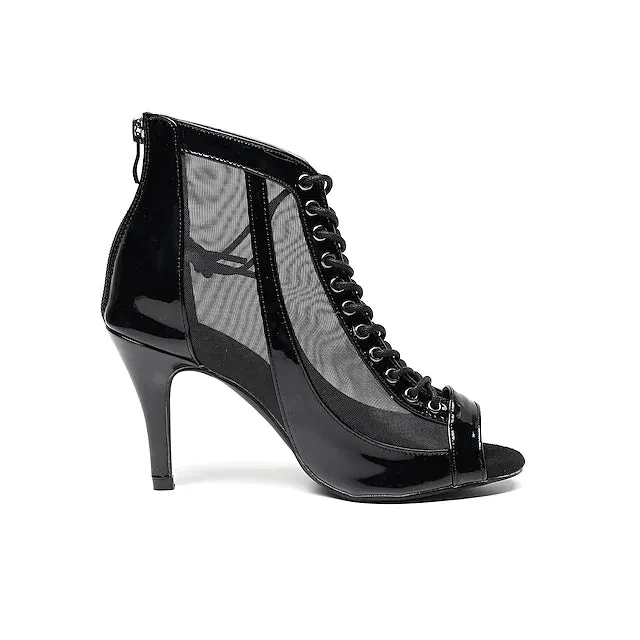 DS Women's Patent Leather Customized Heel Ballroom Dance Shoes Dance Boots
