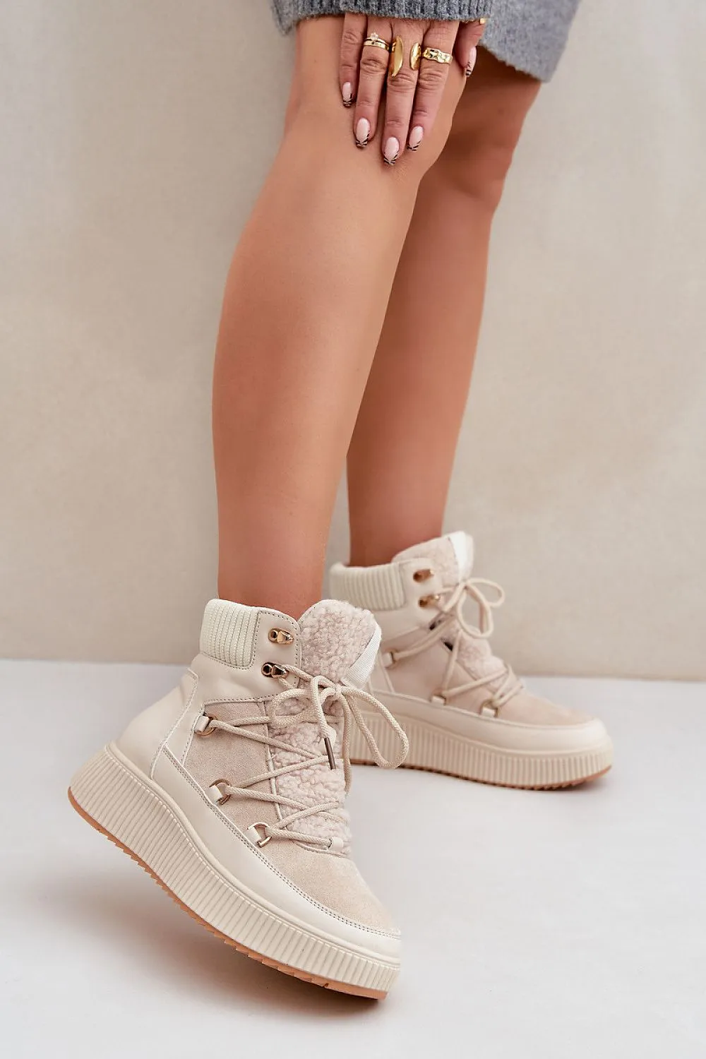 Eco Suede Laced Boots