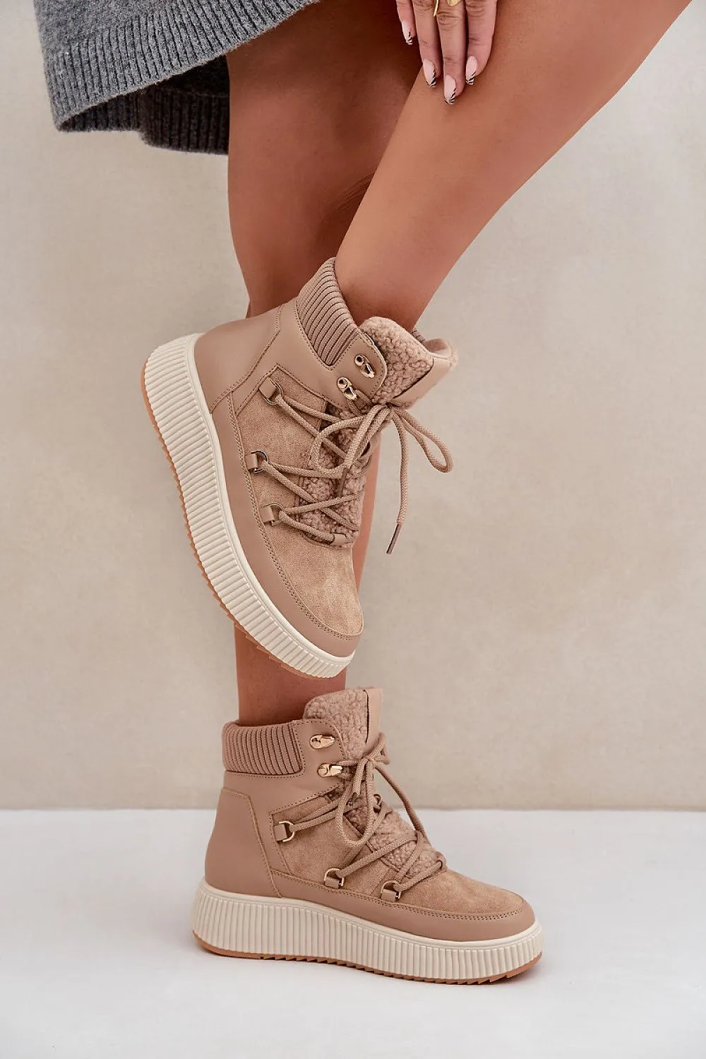 Eco Suede Laced Boots