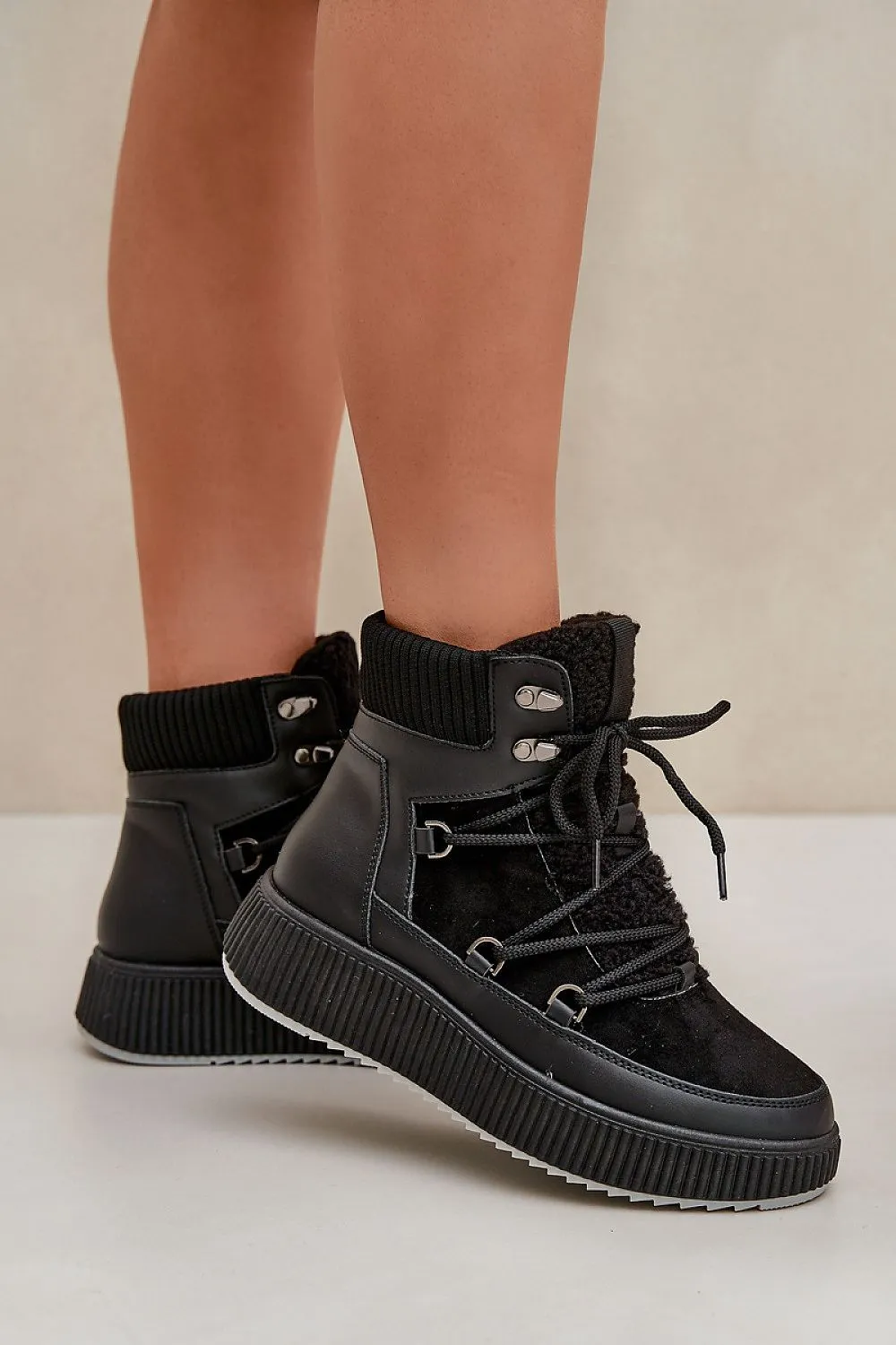 Eco Suede Laced Boots