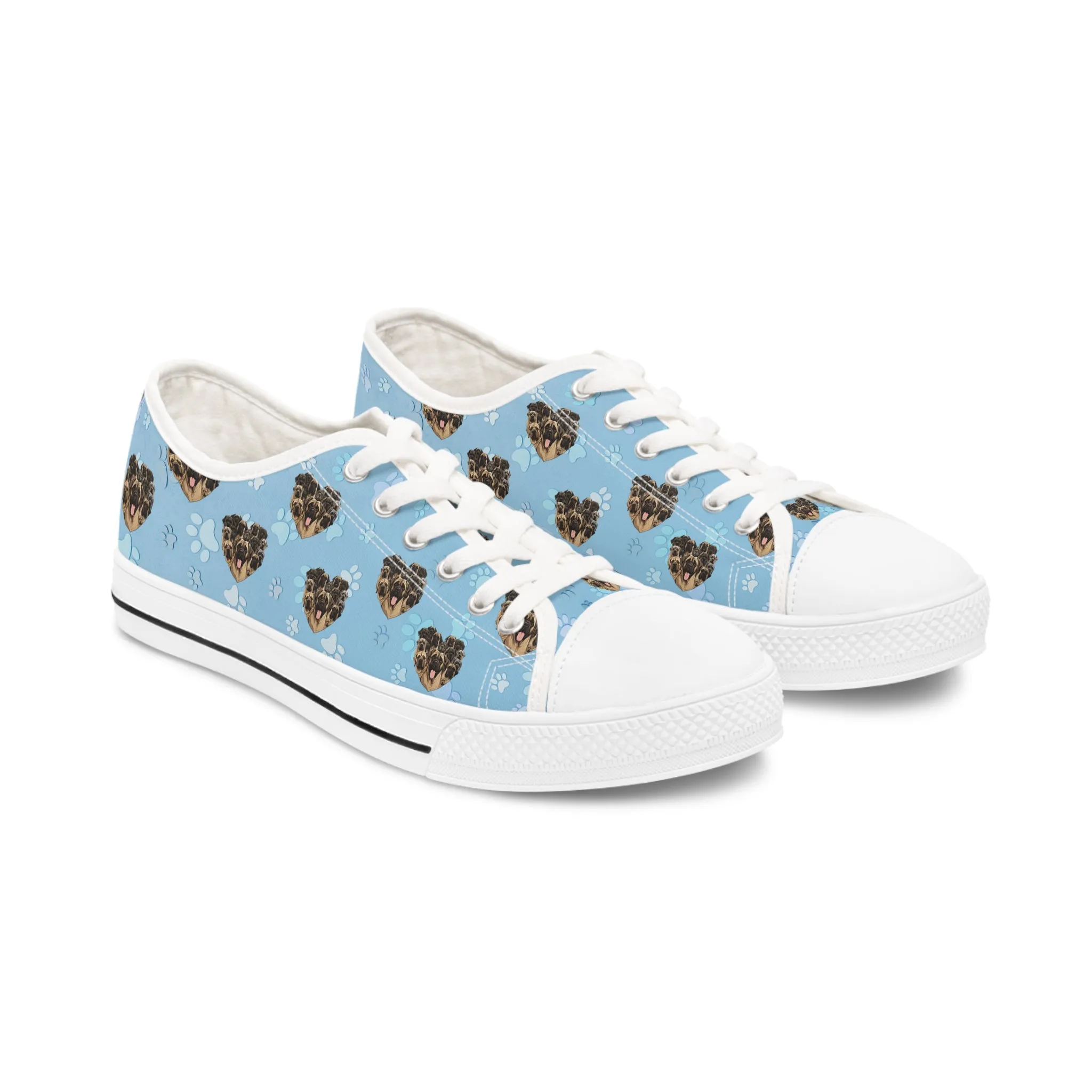 English Mastiff Heart Women's Low Top Sneakers