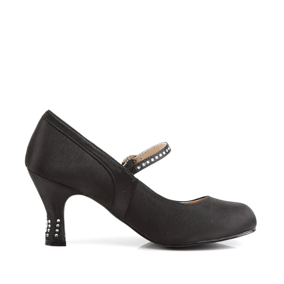 FLAPPER-20 Fancy Dress Costume Funtasma Women's Shoes Black Satin Pu