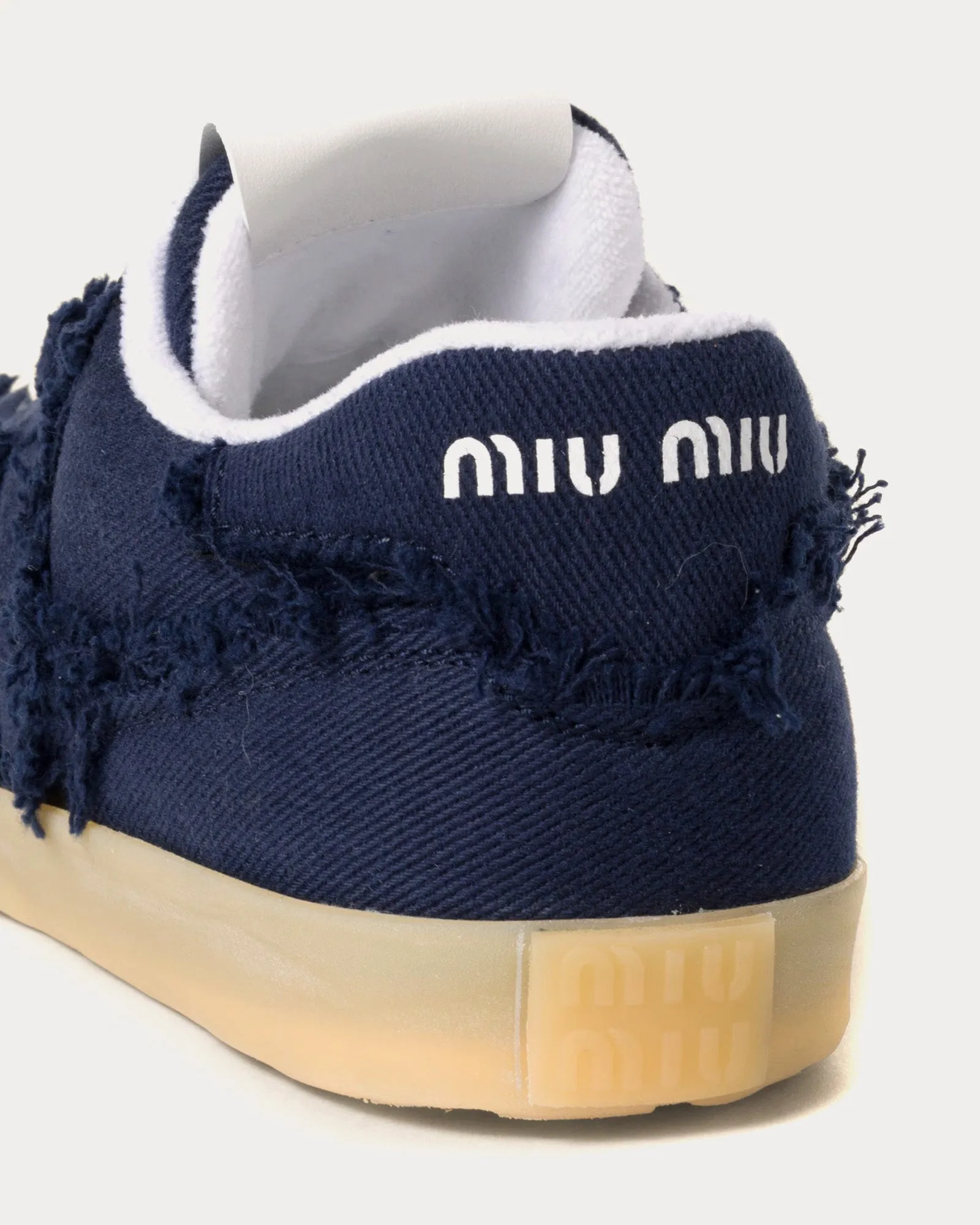 Frayed Denim Royal Blue Low Top Sneakers
