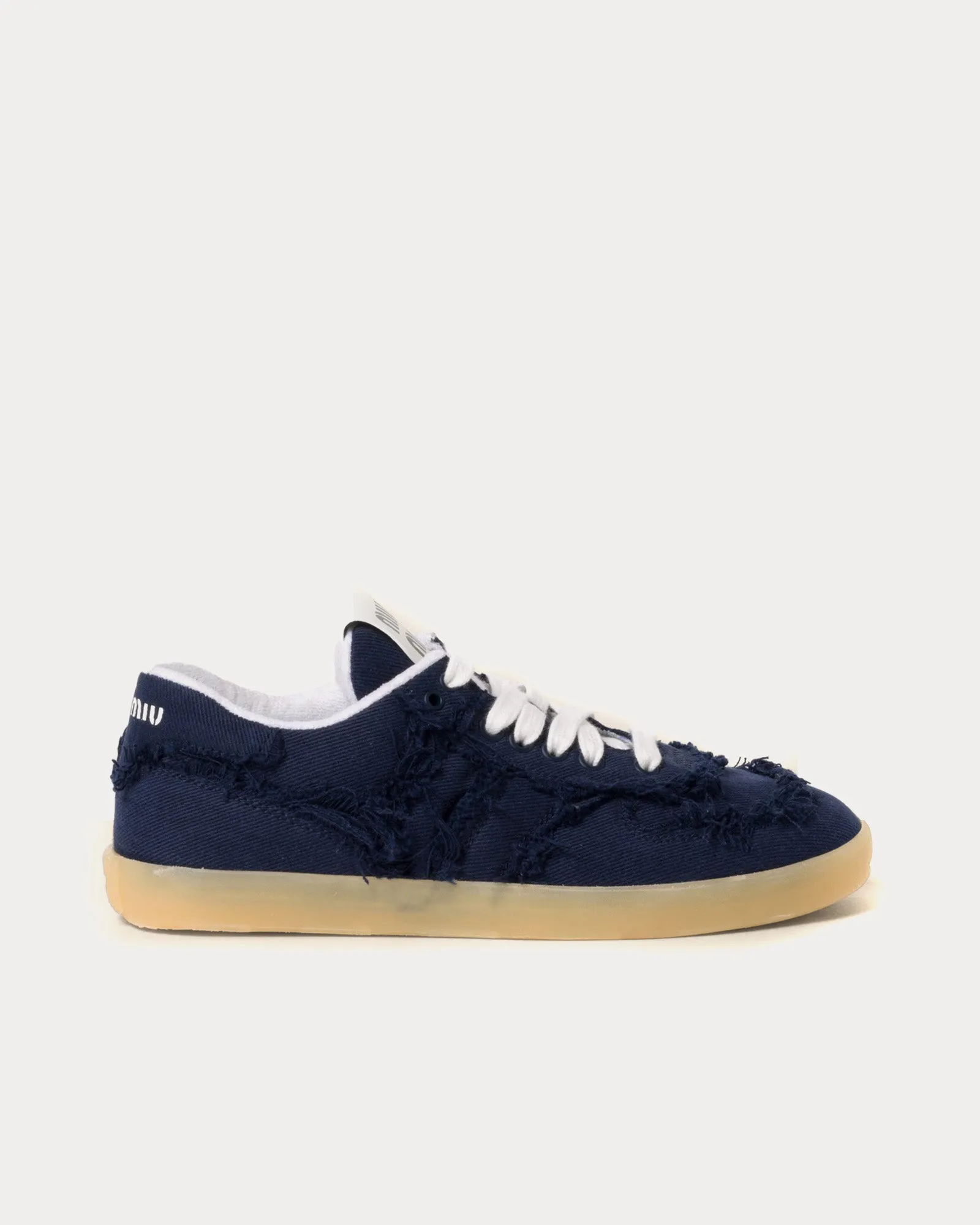 Frayed Denim Royal Blue Low Top Sneakers