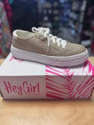 Glaring Tennis Shoes- Gold Glitter