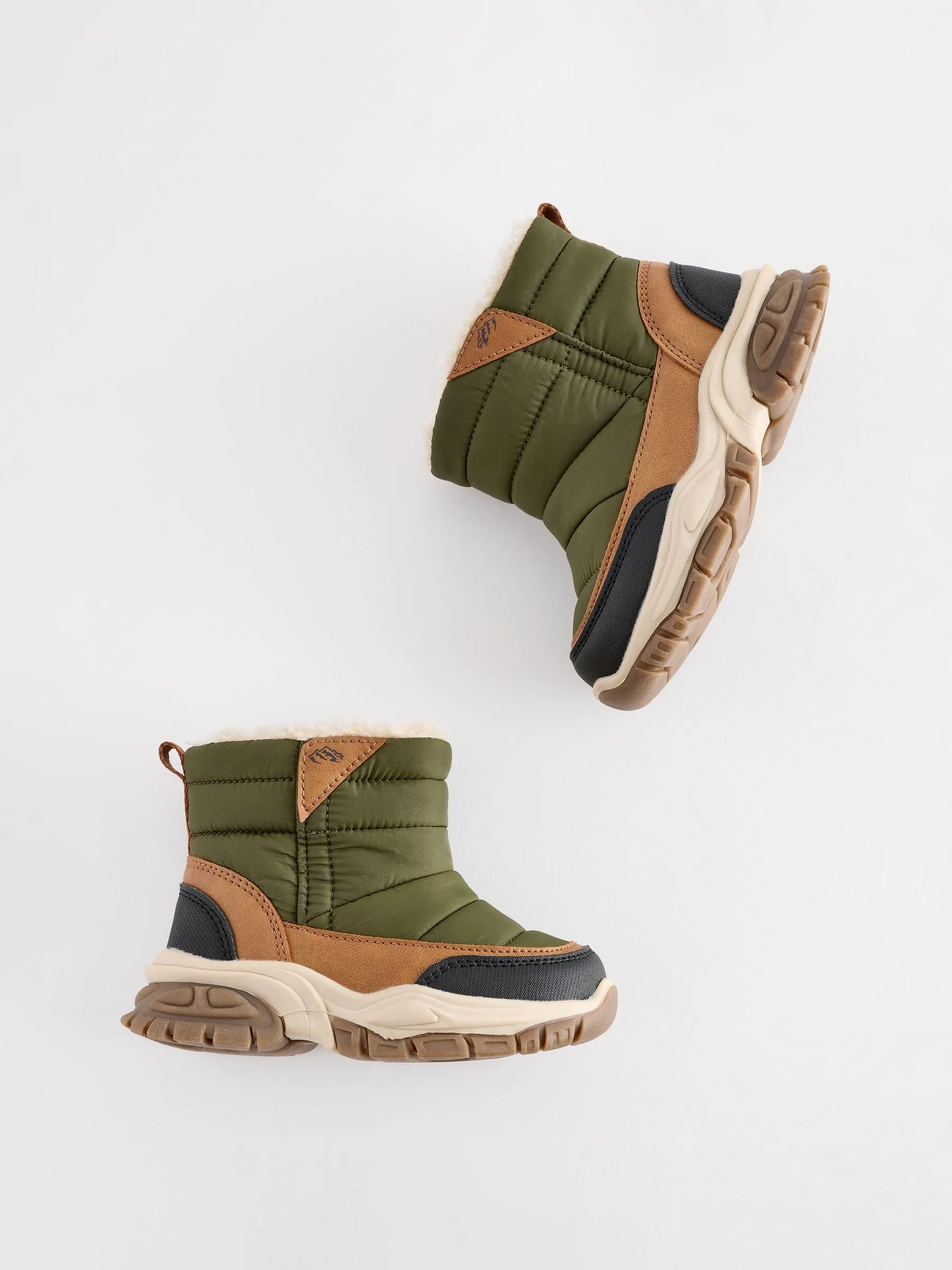 Green Quilted Snow Boots