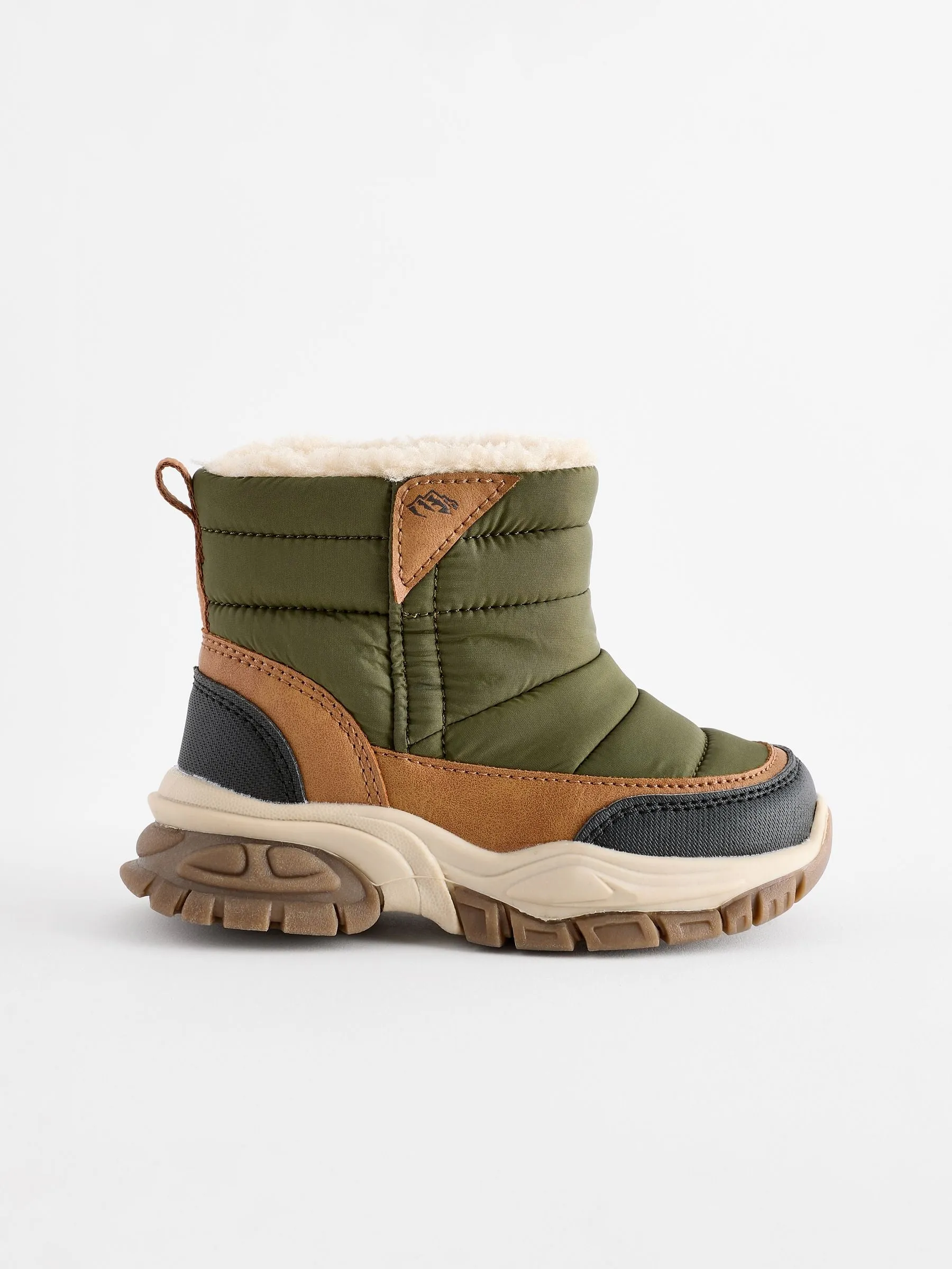 Green Quilted Snow Boots