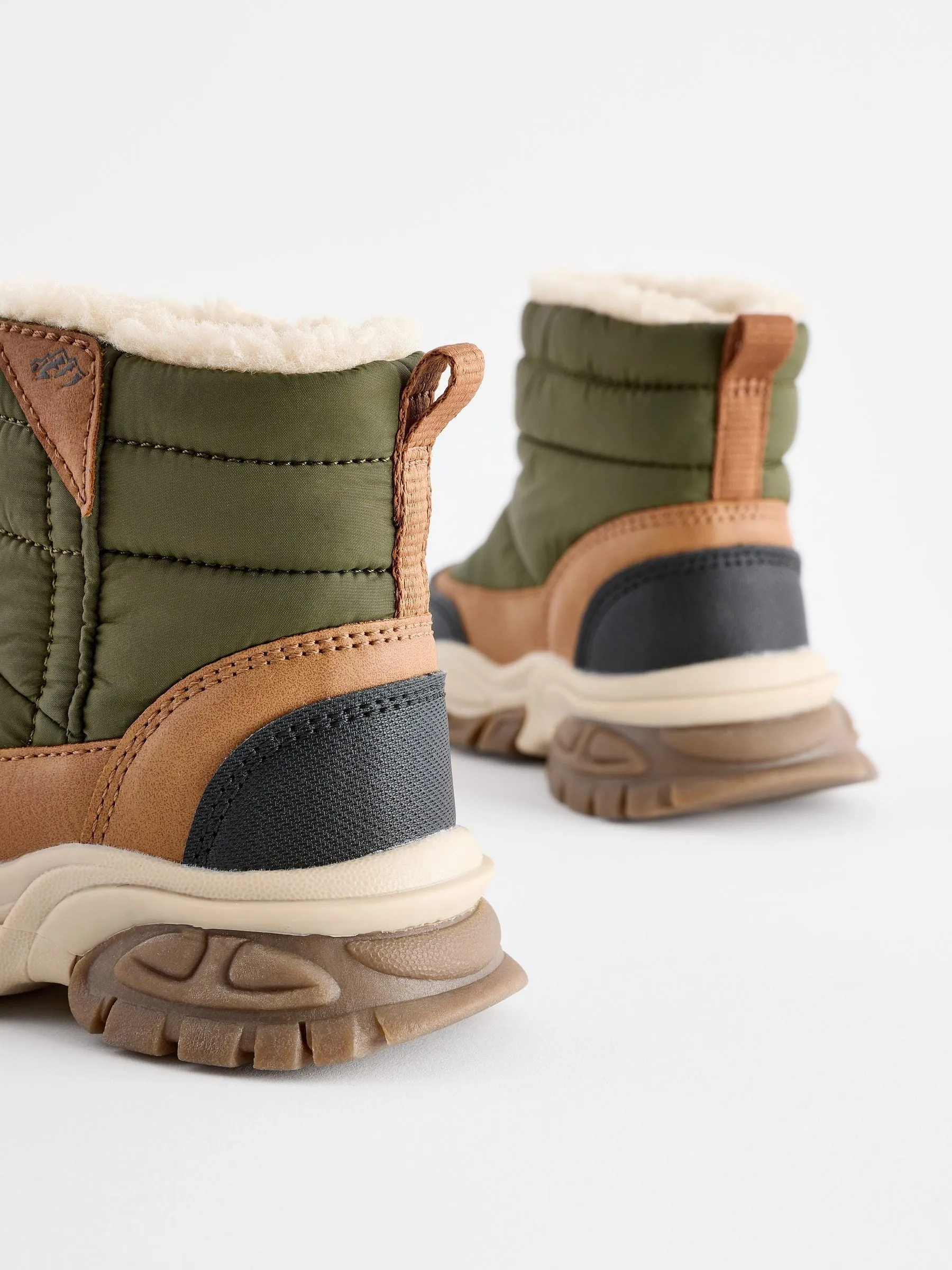 Green Quilted Snow Boots
