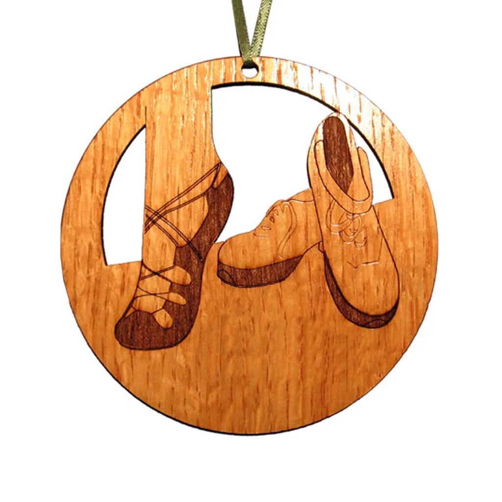 Irish Step Dance Shoes Laser-Etched Ornament