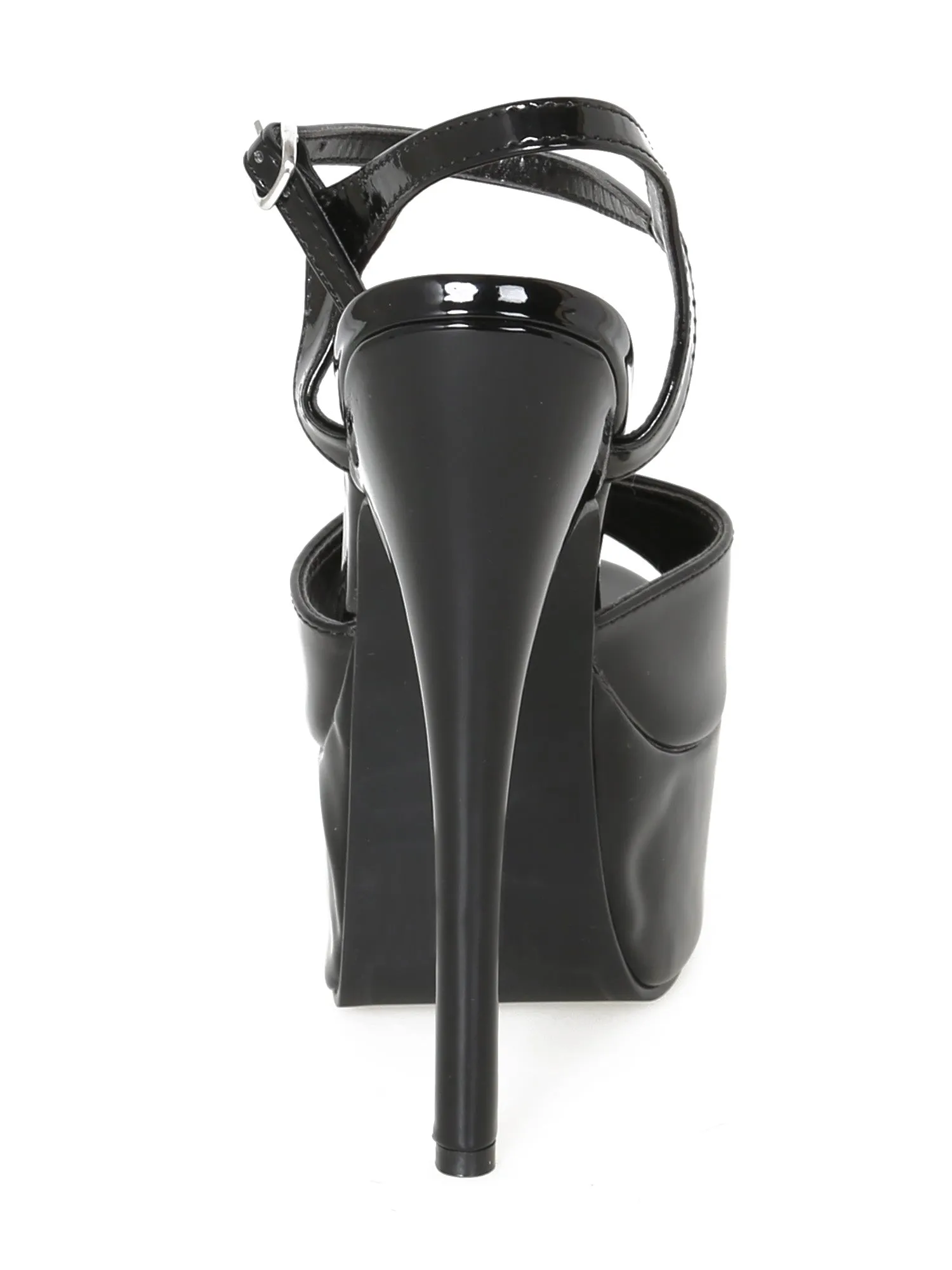 Juliet Patent Peeptoe Sandals Black