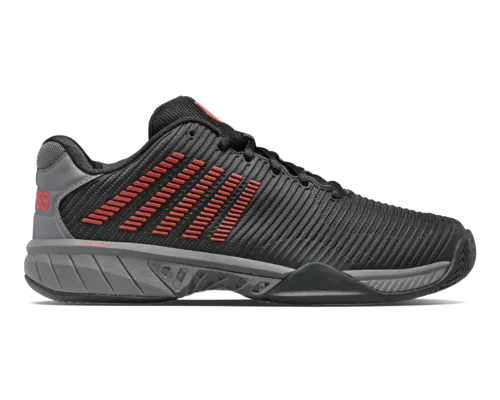 K-Swiss Men's Hypercourt Express 2 Jet Black Steel Gray Spicy Orange Shoes