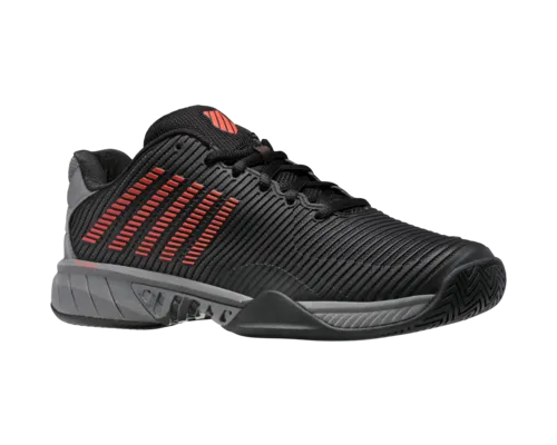 K-Swiss Men's Hypercourt Express 2 Jet Black Steel Gray Spicy Orange Shoes