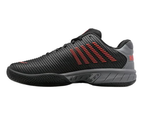 K-Swiss Men's Hypercourt Express 2 Jet Black Steel Gray Spicy Orange Shoes