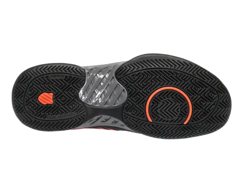 K-Swiss Men's Hypercourt Express 2 Jet Black Steel Gray Spicy Orange Shoes