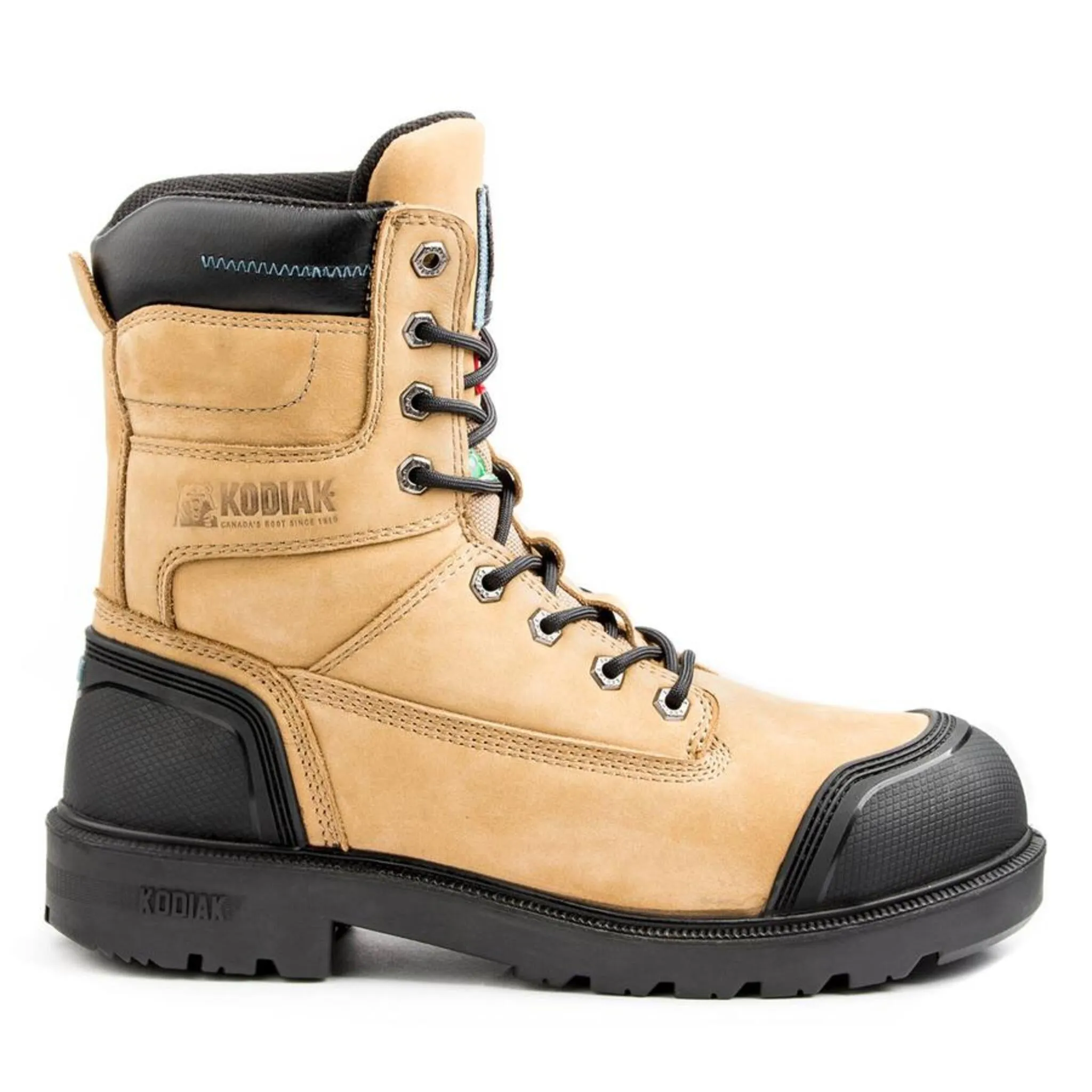 Kodiak Men's 8" Blue Plus Safety Work Boots – Waterproof Leather, Aluminum Toe, Comfortable Cushioning, Oil-Resistant Outsole | Sizes 7-14