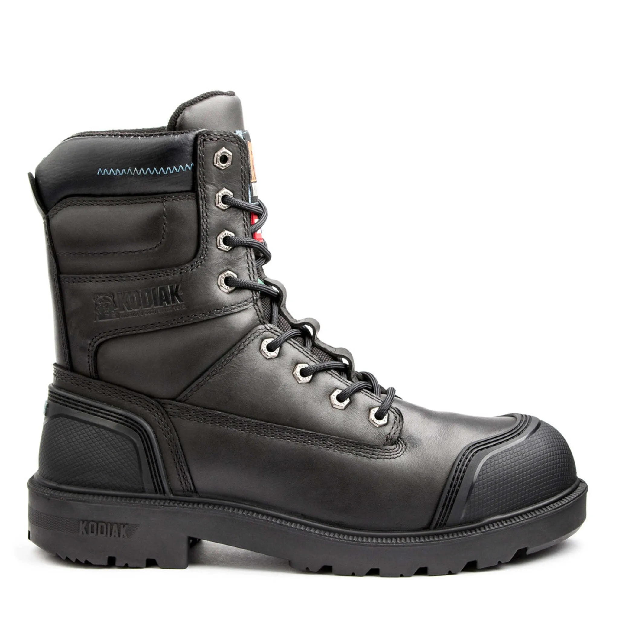 Kodiak Men's 8" Blue Plus Safety Work Boots – Waterproof Leather, Aluminum Toe, Comfortable Cushioning, Oil-Resistant Outsole | Sizes 7-14