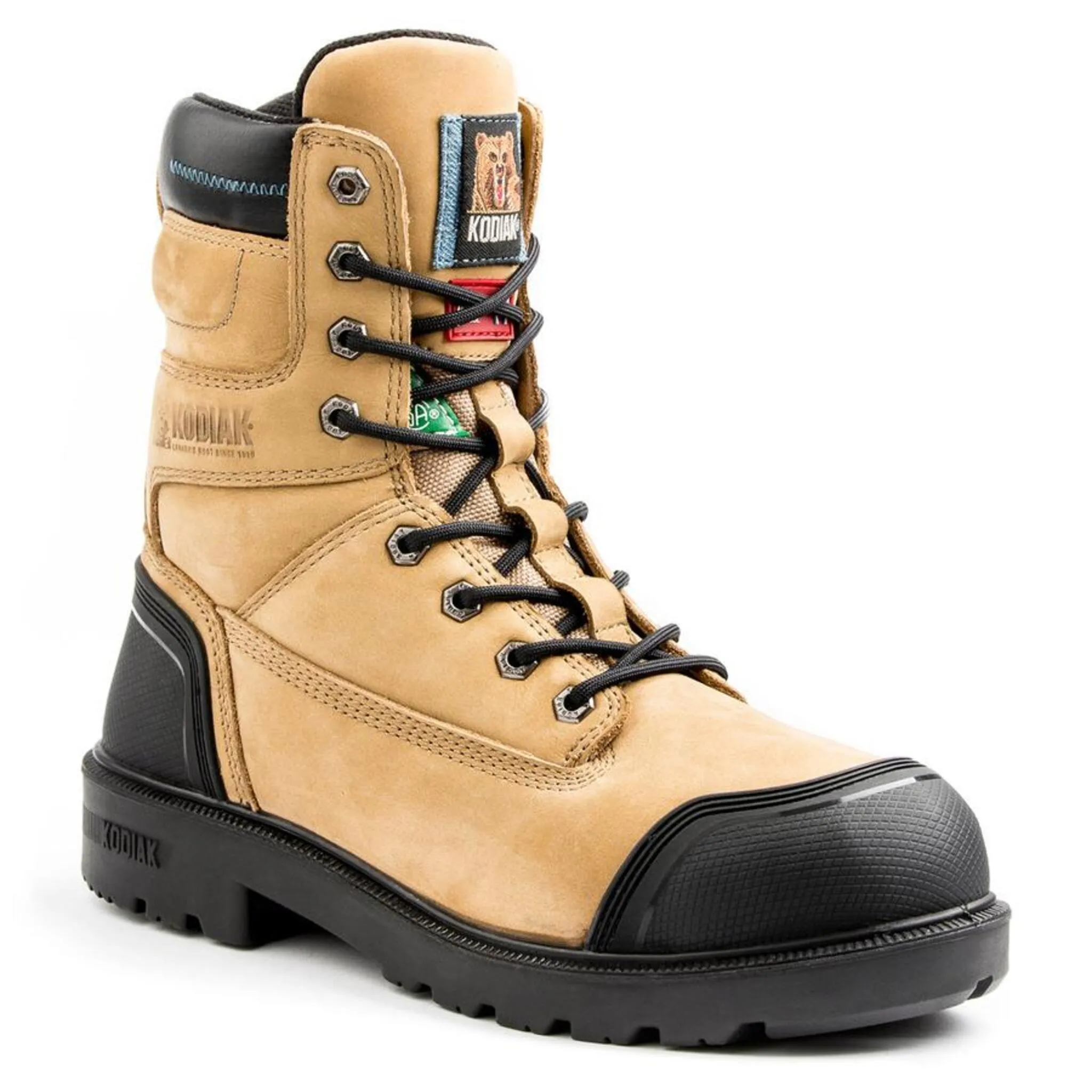 Kodiak Men's 8" Blue Plus Safety Work Boots – Waterproof Leather, Aluminum Toe, Comfortable Cushioning, Oil-Resistant Outsole | Sizes 7-14