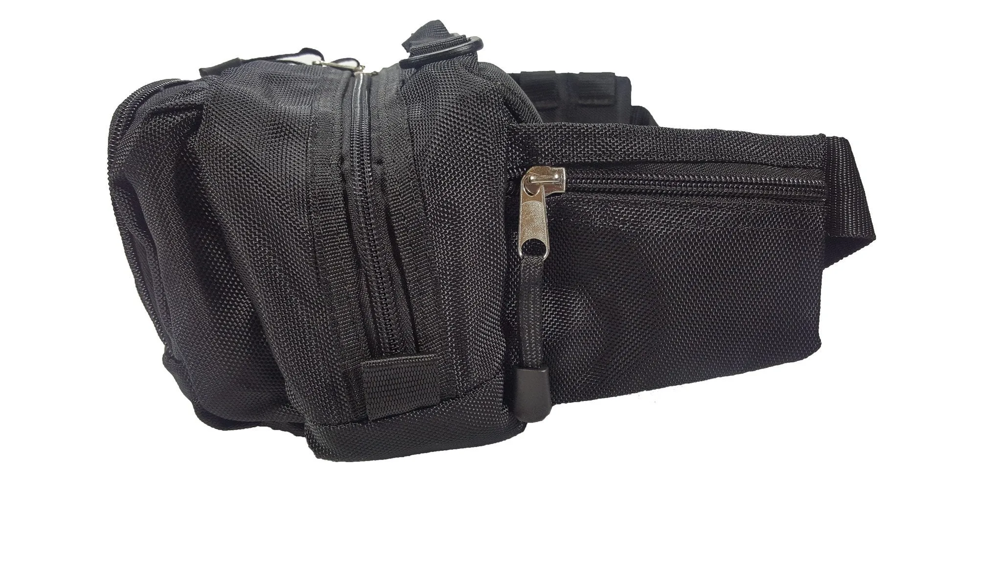 LINE2design Deluxe Emergency First Aid Fanny Pack Star of Life Logo EMT Paramedic Nylon Bag Fully Stacked with First Aid Supplies - Black