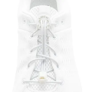 Lock Laces Solid No-Tie Shoelaces - White Solid