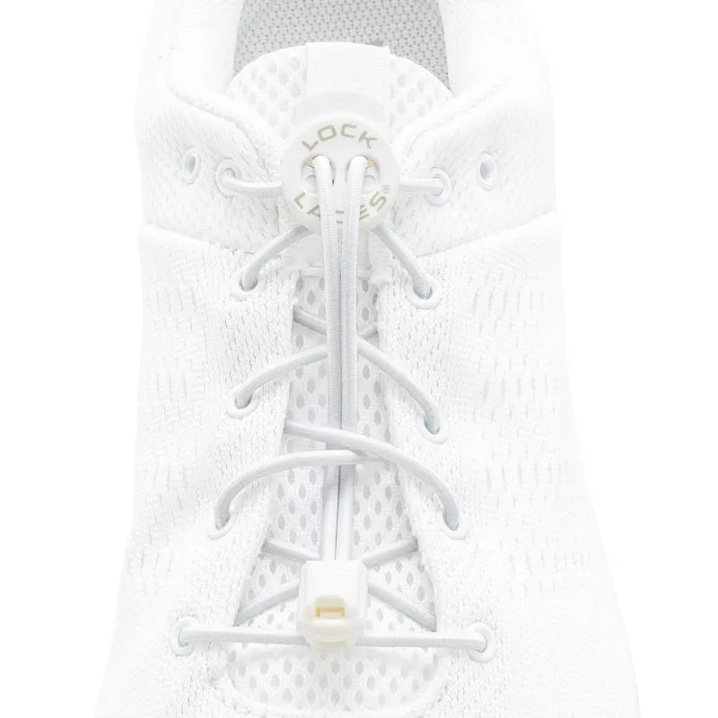 Lock Laces Solid No-Tie Shoelaces - White Solid