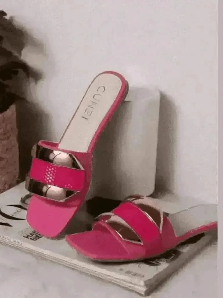 Luxe Golden Hot Pink Flats