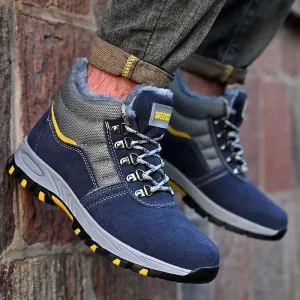 Mens High Quality Winter Boots Men Steel Toe Cap Safety Boots Work Shoes