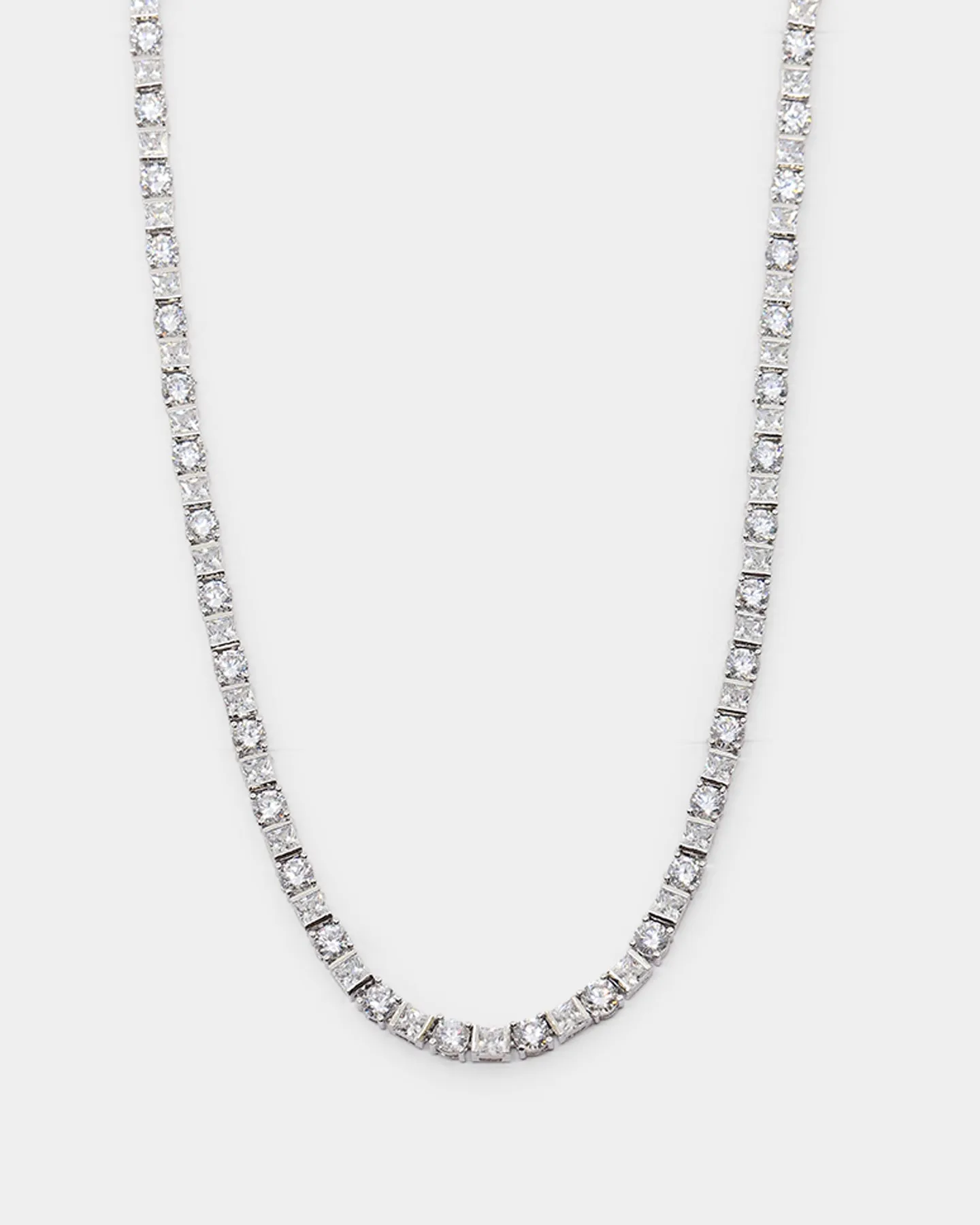NXS Jesse Duo Stone Chain Iced White Gold