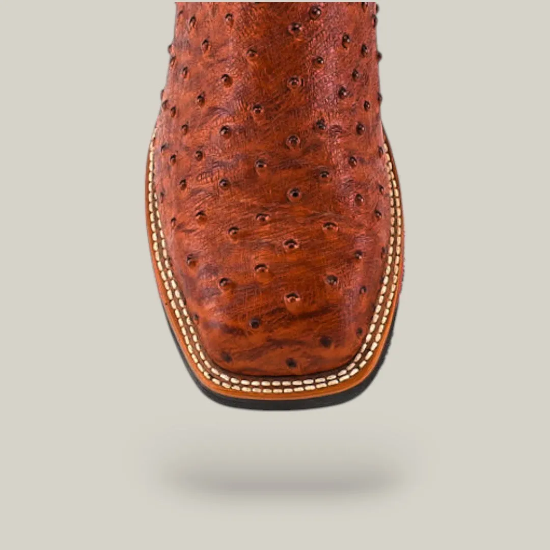Ostrich Print Cogñac Soft Toe - E6022