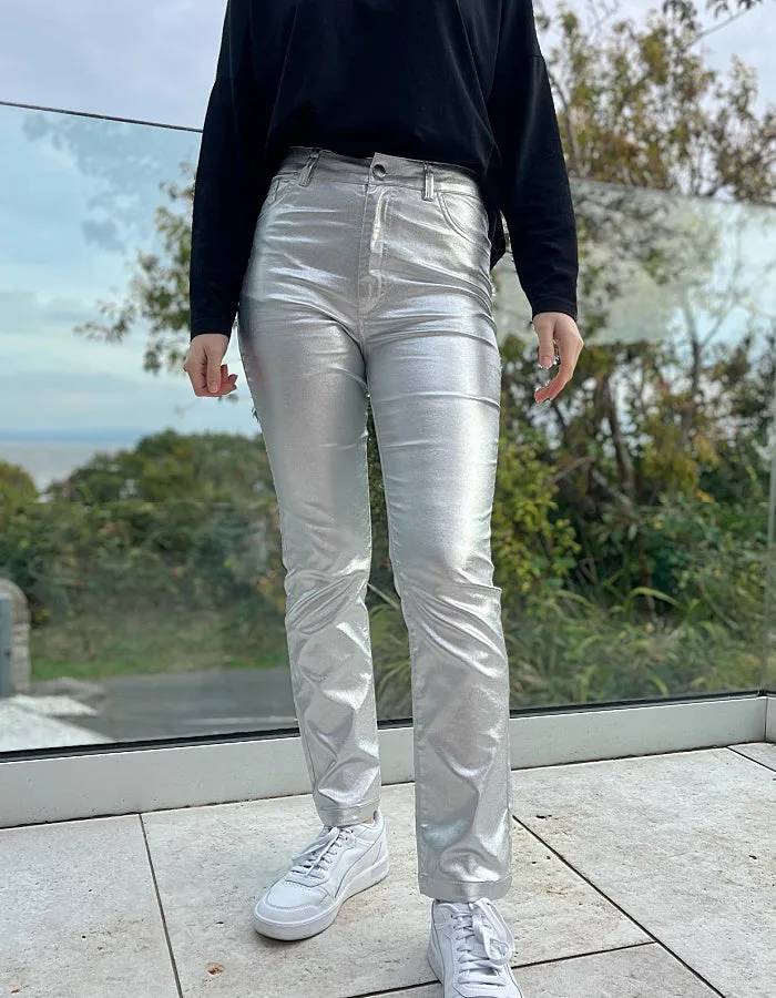 Pomodoro Coated Silver Jeans