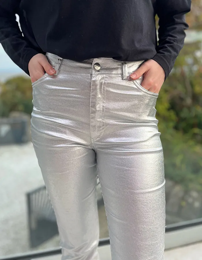 Pomodoro Coated Silver Jeans