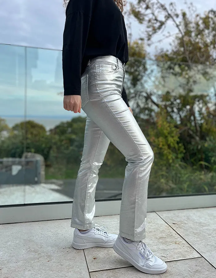 Pomodoro Coated Silver Jeans