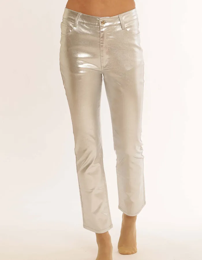 Pomodoro Coated Silver Jeans