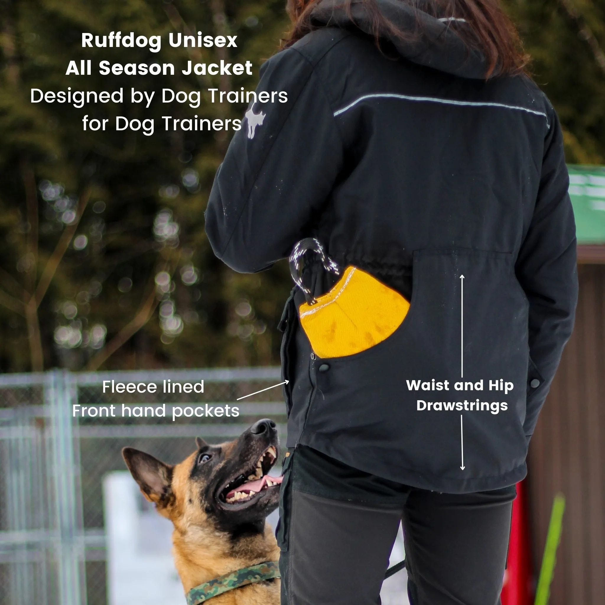 Ruffdog CLASSIC Black Winter Dog Trainer Jacket SAVE 65%