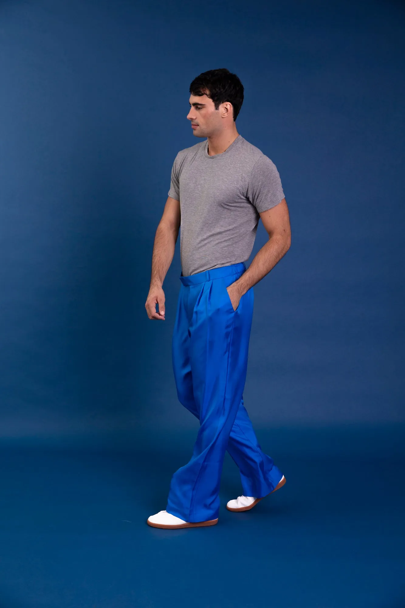 Salinas Silk Trouser Electric Blue Man