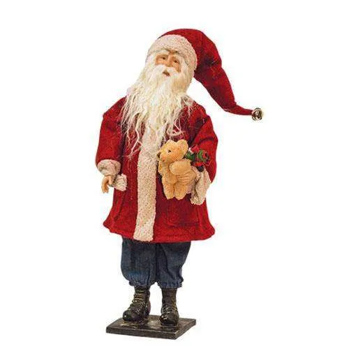 Santa w/Bear & Train, 17"