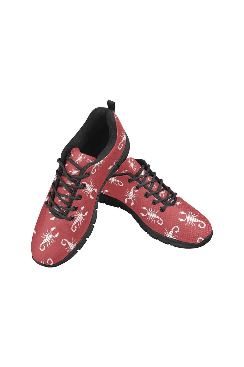 Scorpions on Coral Orange Women's Breathable Running Shoes (Model 055)