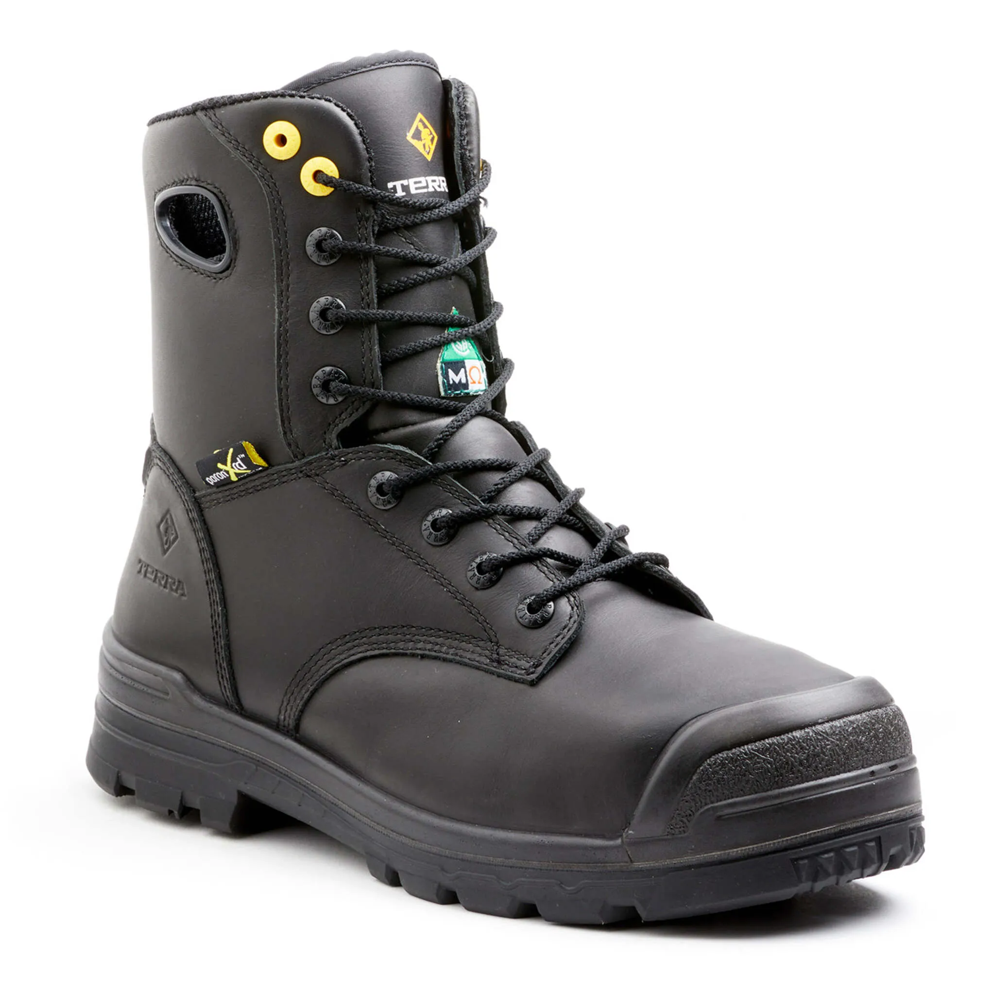 Terra Men's Safety Work Boots Paladin 8" Leather Waterproof Metguard Composite Toe and Plate | Sizes 4-14