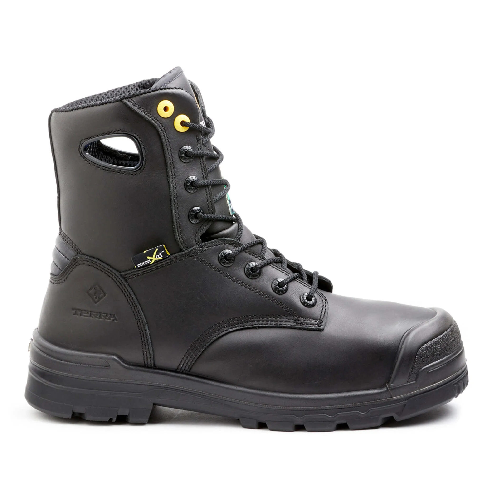Terra Men's Safety Work Boots Paladin 8" Leather Waterproof Metguard Composite Toe and Plate | Sizes 4-14