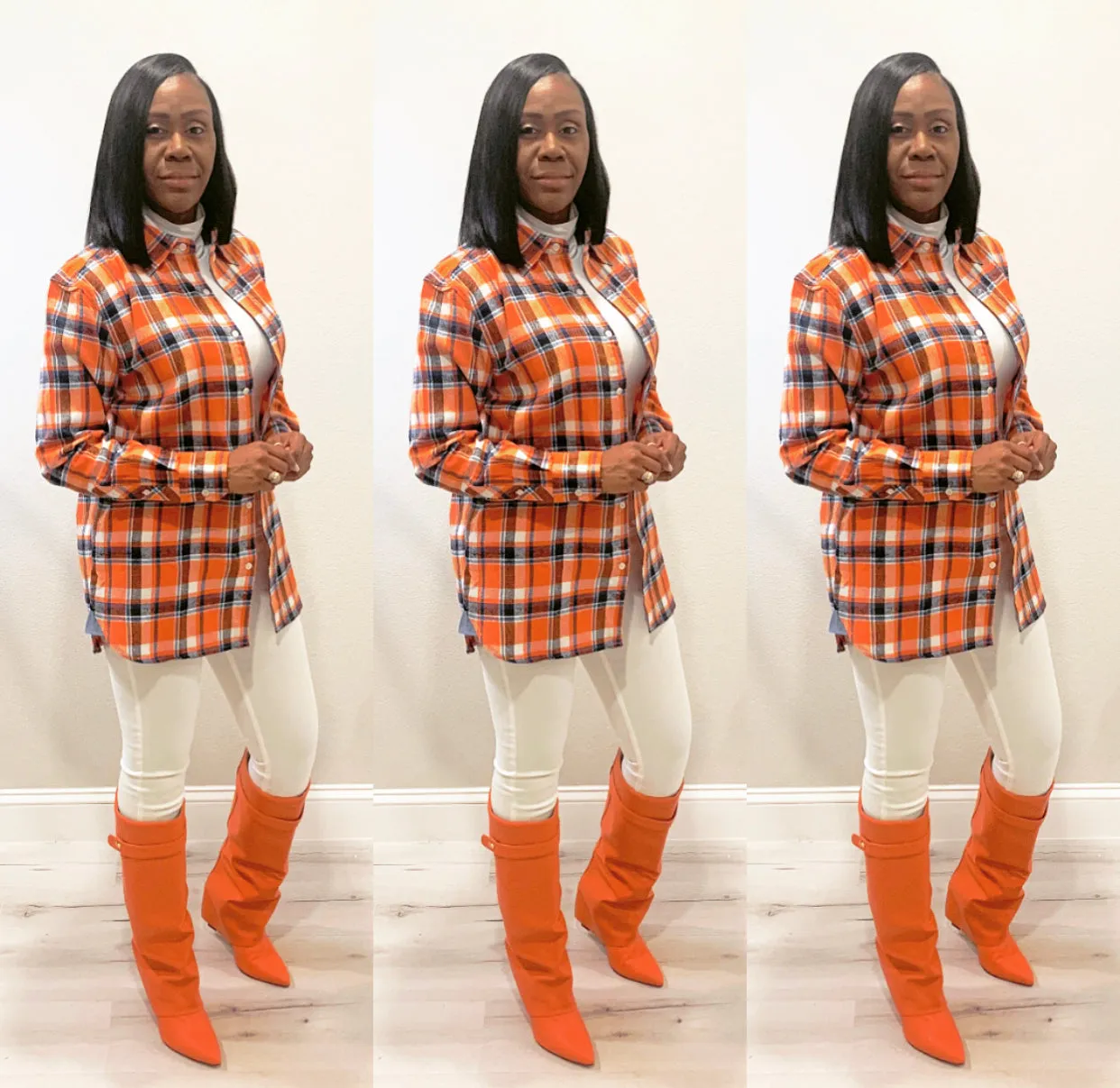 The Boss Girl Orange Multi Flannel