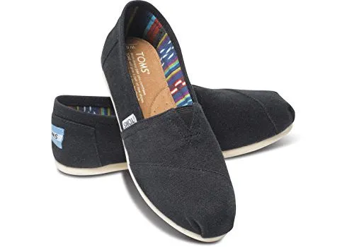 Toms Women's 001001b07-Canvas Alpargata Flat, Black, 9 M US